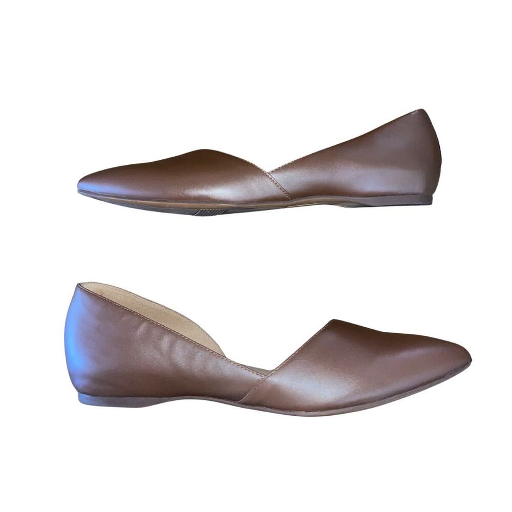 Naturealize Samantha Pointed Leather Flats Shoes Size 8.5 Comfort Career Office